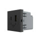 Розетка LIVOLO USB-A+USB-C PD 36Вт, черная, быстрая зарядка, Power Delivery QC 3.0, модуль (VL-FC