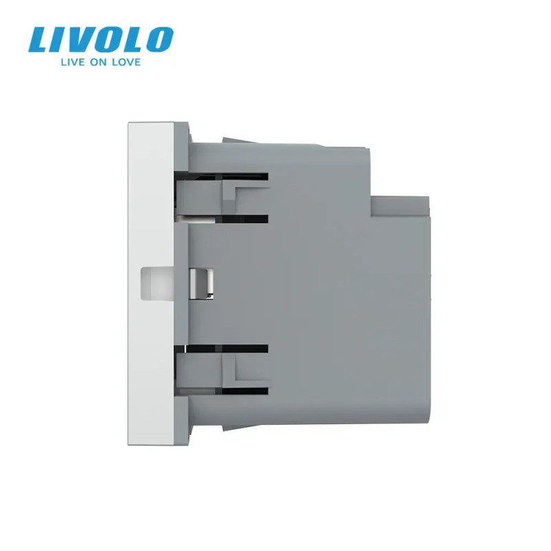 Розетка LIVOLO USB-A+USB-C PD 36Вт, серая, быстрая зарядка, Power Delivery QC 3.0, модуль (VL-FCU