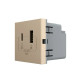 Розетка LIVOLO USB-A + USB-C PD 36Вт, золота, швидке заряджання, Power Delivery QC 3.0, модуль (VL-F