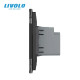 Розетка USB-A и USB-C с Power Delivery 36W Livolo черное стекло (VL-C7FCUA18W.UC18W-2BP)