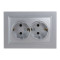 Розетка Nilson Thor серебро 2-я с заземлением ( 27131025 )