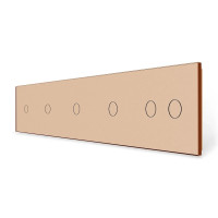 Рамка 5-постовая для четырех 1-сенсорных и одного 2-сенсорного выключателей (1-1-1-1-2) LIVOLO, закалка