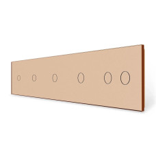 Рамка 5-постовая для четырех 1-сенсорных и одного 2-сенсорного выключателей (1-1-1-1-2) LIVOLO, закалка