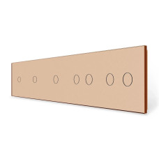 Рамка 5-постовая для трех 1-сенсорных и двух 2-сенсорных выключателей (1-1-1-2-2) LIVOLO, закаленное