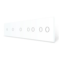 Рамка 5-постовая для трех 1-сенсорных и двух 2-сенсорных выключателей (1-1-1-2-2) LIVOLO, закаленное