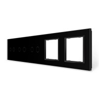 Рамка 5-постовая для трех 2-сенсорных выключателей и двух розеток (2-2-2-0-0) LIVOLO, закаленное стекло,