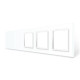 Рамка 5-постова порожня Х сенсорів 3 розетки (Х-Х-0-0-0) LIVOLO, загартоване скло, біла, 365×80 мм (