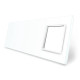 Рамка 4-постова порожня Х сенсорів 1 розетка (Х-Х-Х-0) LIVOLO, загартоване скло, біла, 294×80 мм (VL