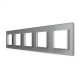 Рамка 5-постова LIVOLO, загартоване скло, сіра 2.5D, 365×80 мм