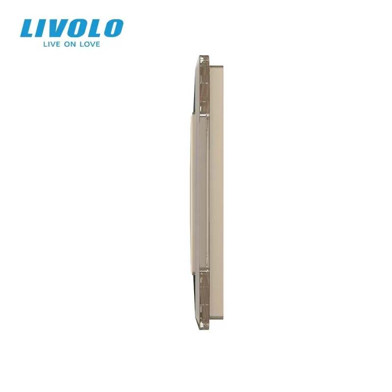 Рамка 5-постовая LIVOLO, закаленное стекло, золотая 2.5D, 365×80 мм