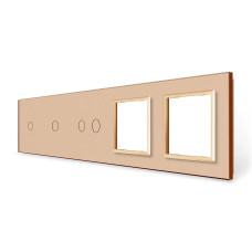 Рамка 5-постовая для двух 1-сенсорных, одного 2-сенсорного выключателя и двух розеток (1-1-2-0-0) LIVOLO