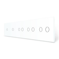 Рамка 5-постовая для двух 1-сенсорных и трех 2-сенсорных выключателей (1-1-2-2-2) LIVOLO, закаленное