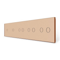 Рамка 5-постова для двох 1-сенсорних та трьох 2-сенсорних вимикачів (1-1-2-2-2) LIVOLO, загартоване 