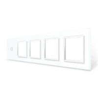 Рамка 5-постовая для двух 2-сенсорных выключателей и трех розеток (2-2-0-0-0) LIVOLO, закаленное стекло,