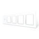 Рамка 5-постовая для двух 2-сенсорных выключателей и трех розеток (2-2-0-0-0) LIVOLO, закаленное стекло,