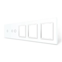 Рамка 5-постовая для одного 1-сенсорного и одного 2-сенсорного выключателей и трех розеток (1-2-0-0-0)