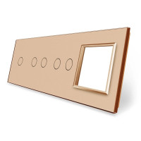 Рамка 4-постовая для одного 1-сенсорного, двух 2-сенсорных выключателей и розетки (1-2-2-0) LIVOLO, вес