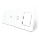 Рамка 4-постовая для трех 1-сенсорных выключателей и розетки (1-1-1-0) LIVOLO, закаленное стекло, белая,
