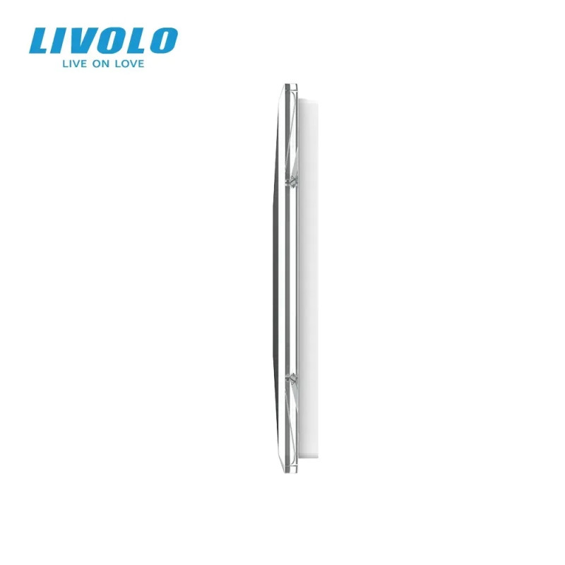 Рамка 3-постова порожня для трьох Х-сенсорних вимикачів (Х-Х-Х) LIVOLO, загартоване скло, біла 2.5D,