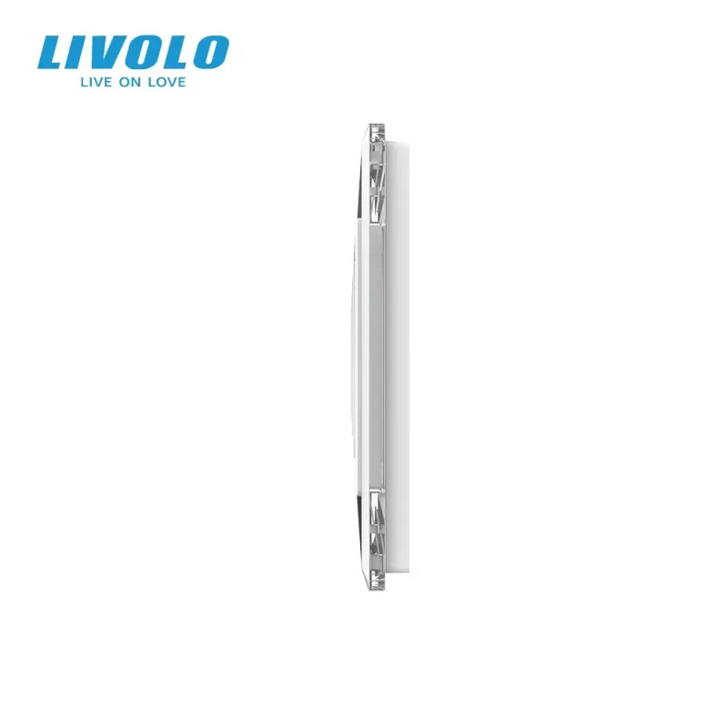 Рамка 4-постова LIVOLO, загартоване скло, біла 2.5D, 294×80 мм