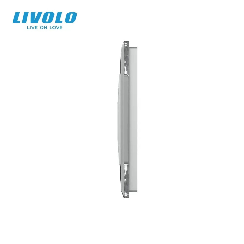 Рамка 4-постова LIVOLO, загартоване скло, сіра 2.5D, 294×80 мм