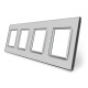 Рамка 4-постовая LIVOLO, закаленное стекло, серая, 294×80 мм (VL-P7E/E/E/E-8I)