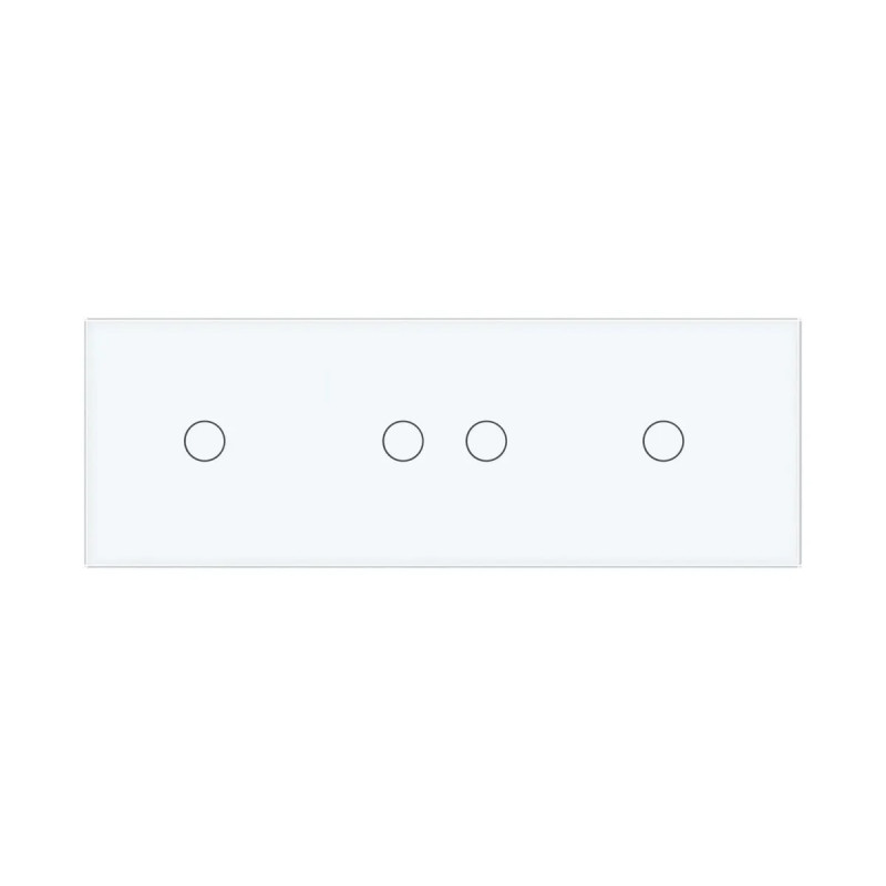 Рамка 3-постовая для двух 1-сенсорных и одного 2-сенсорного выключателей (1-2-1) LIVOLO, закаленное ск