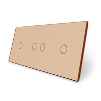 Рамка 3-постовая для двух 1-сенсорных и одного 2-сенсорного выключателей (1-2-1) LIVOLO, закаленное ск