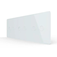 Рамка 3-постова для трьох 2-сенсорних вимикачів (2-2-2) LIVOLO, загартоване скло, біла 2.5D, 223×80 