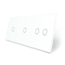 Рамка 3-постовая для двух 1-сенсорных и одного 2-сенсорного выключателей (1-1-2) LIVOLO, закаленное ск