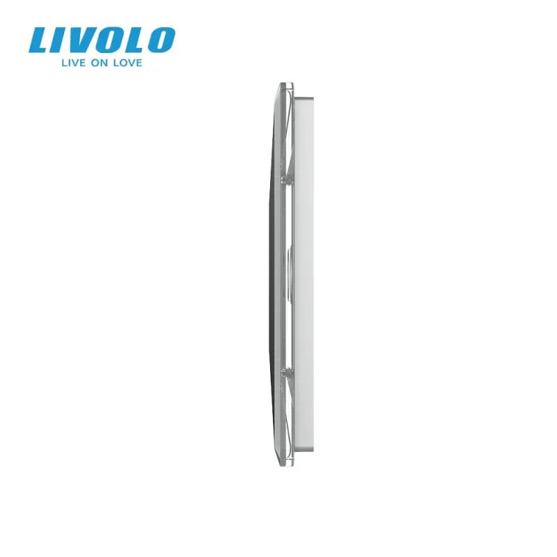 Рамка 3-постова для двох 1-сенсорних та одного 2-сенсорного вимикачів (1-1-2) LIVOLO, загартоване ск