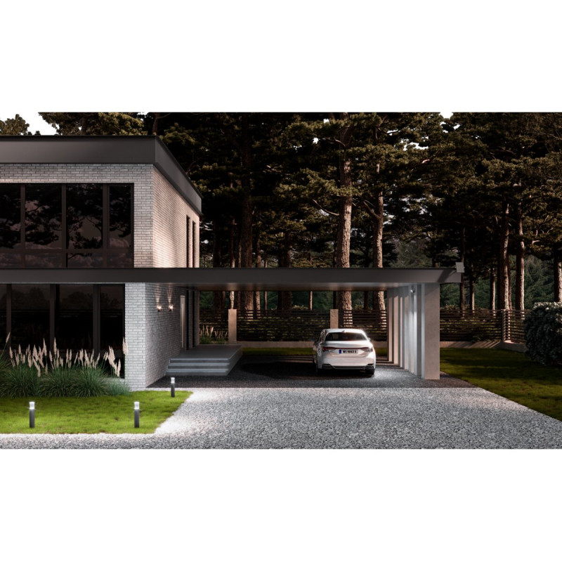 Садовий світильник GTV MEDIO-P 50 E27 15W IP54 стовпчик, графіт OS-MEDP50-30