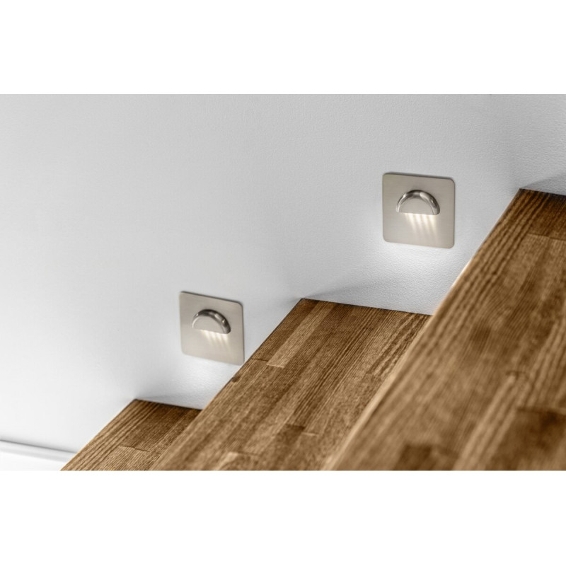 Лестничный светодиодный светильник GTV ESCADA 0,8W 4000K 12V IP20 квадрат LD-ESKA084-51