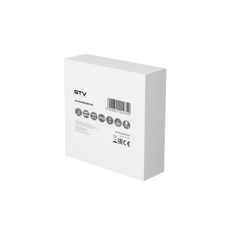 Потолочная крышка для светильников 80x80x30mm алюминий черный GTV AE-MAS80X80-00