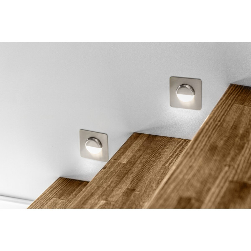 Лестничный светодиодный светильник GTV ESCADA 0,8W 4000K 12V IP20 квадрат матовый LD-ESKB084-51