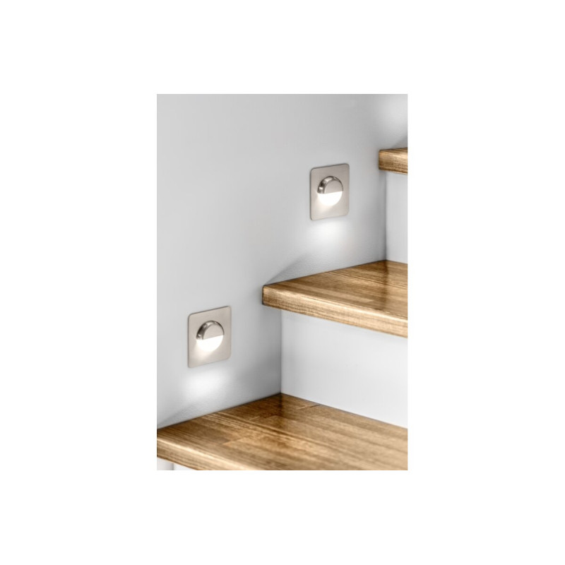 Лестничный светодиодный светильник GTV ESCADA 0,8W 4000K 12V IP20 квадрат матовый LD-ESKB084-51