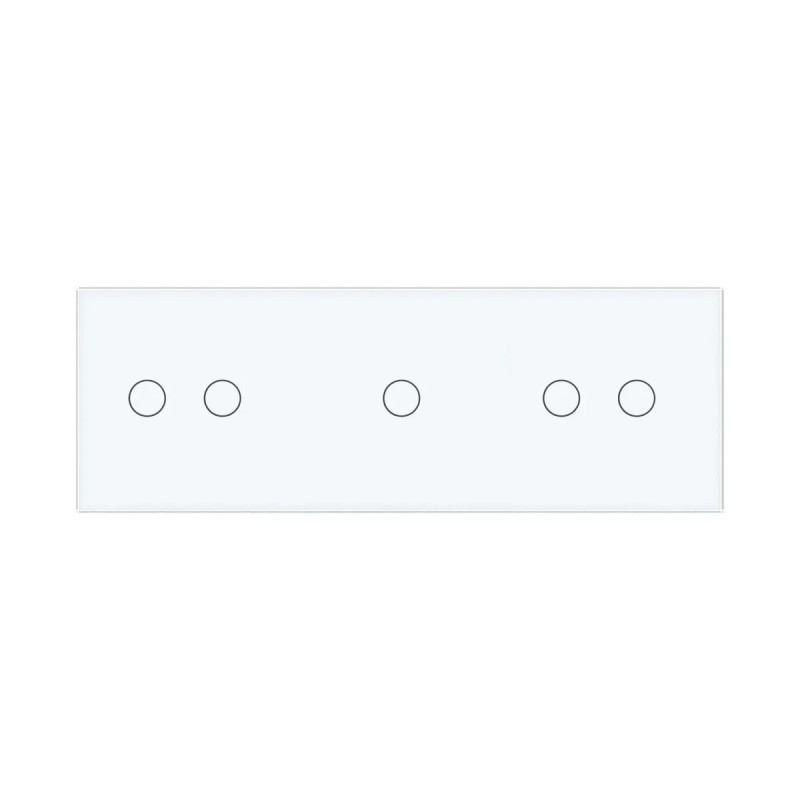 Рамка 3-постова для 1-сенсорного та двох 2-сенсорних вимикачів (2-1-2) LIVOLO, загартоване скло, біл