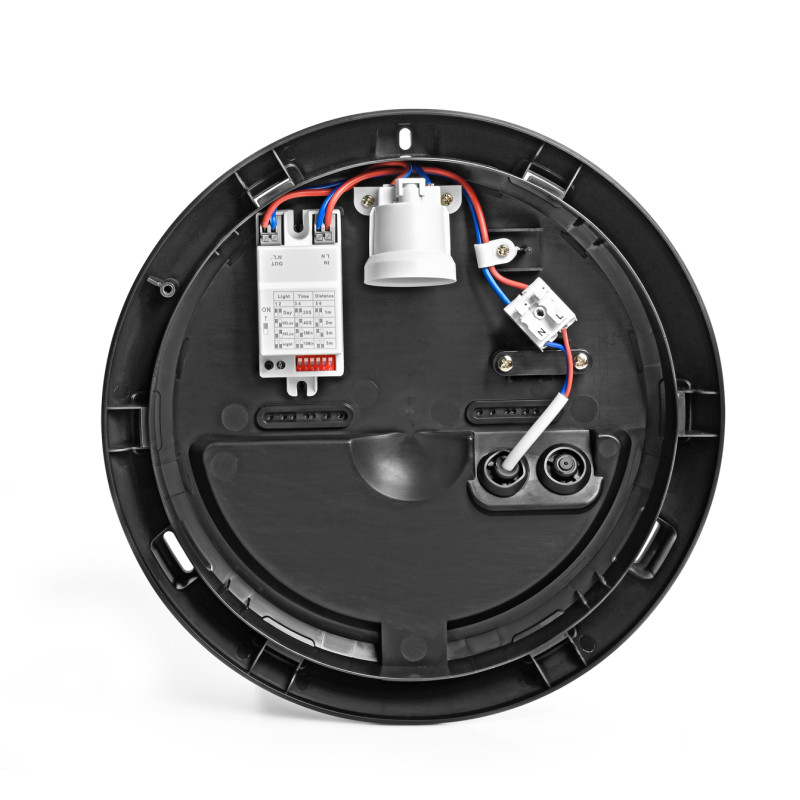 Світильник стельовий IP65 під лампу E27 VIDEX VL-BHR-E2726SB з датчиком руху