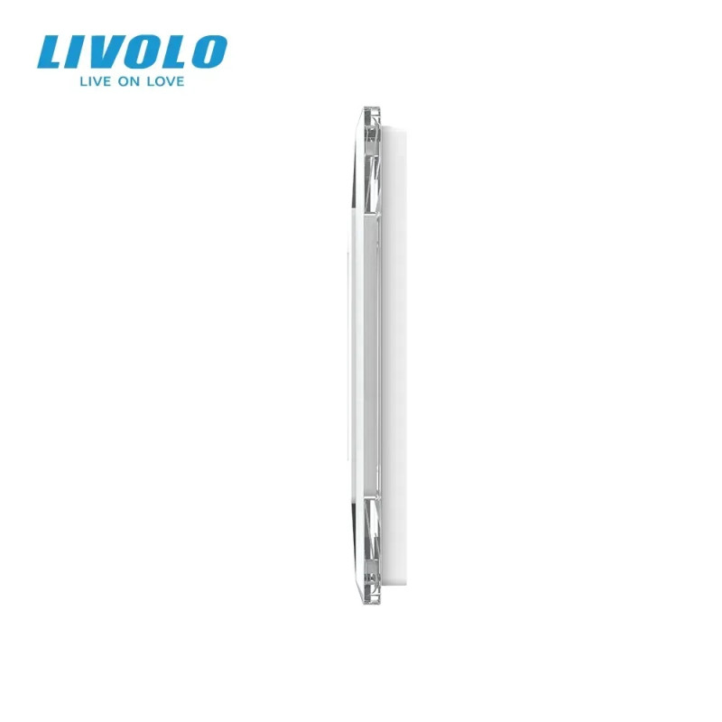 Рамка 3-постова для 1-сенсорного та 2-сенсорного вимикачів і розетки (1-2-0) LIVOLO, загартоване скл