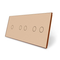 Рамка 3-постовая для 1-сенсорного и двух 2-сенсорных выключателей (1-2-2) LIVOLO, закаленное стекло, зол