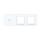 Рамка 3-постова для 1-сенсорного вимикача і 2 розеток (1-0-0) LIVOLO, загартоване скло, біла матова,