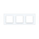 Рамка 3-постовая LIVOLO, закаленное стекло, белая матовая, 223×80 мм (VL-P7E/E/E-6WS06)