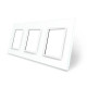 Рамка 3-постовая LIVOLO, закаленное стекло, белая матовая, 223×80 мм (VL-P7E/E/E-6WS06)