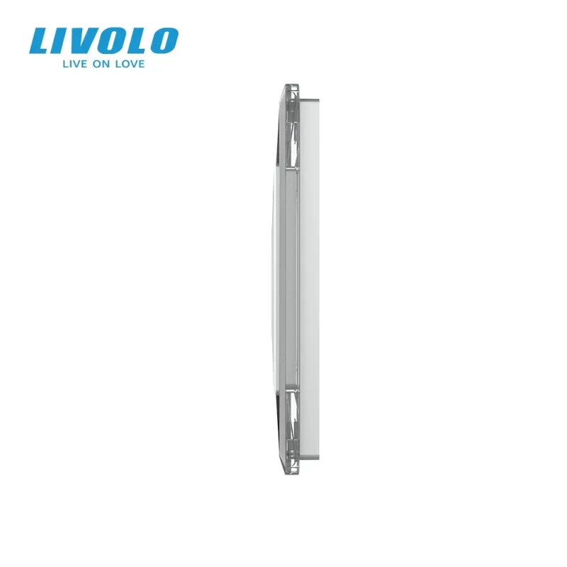 Рамка 3-постова LIVOLO, загартоване скло, сіра 2.5D, 223×80 мм