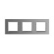 Рамка 3-постова LIVOLO, загартоване скло, сіра матова, 223×80 мм (VL-P7E/E/E-6IS06)