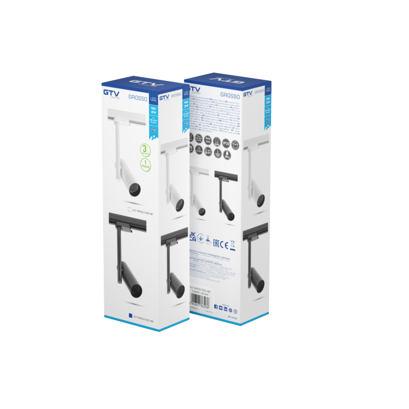 Трековый светильник 1-фазовый GROSSO GU10 IP20 круглый черный GTV XLT-GRSGU10OC-NB