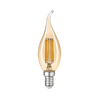Светодиодная лампа FILAMENT С37 6W E14 2200K (бронза) на ветру Violux 833092