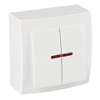 Выключатель Nilson Themis белый 2кл с подсветкой ( 26111004 )