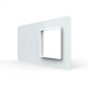 Рамка 2-постовая для 2-сенсорного выключателя и розетки (2-0) LIVOLO, закаленное стекло, белая 2.5D, 151×