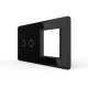 Рамка 2-постовая для 2-сенсорного выключателя и розетки (2-0) LIVOLO, закаленное стекло, черная 2.5D, 151